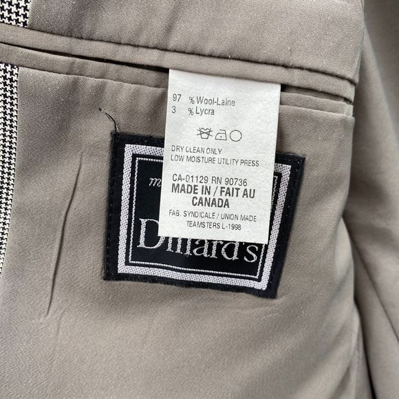 Ralph Lauren Adult 40R HoundsTooth Grey Blazer Two Button Jacket 100% Wool Men's - Picture 5 of 13